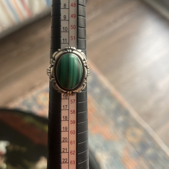 Malachite Sterling Silver Ring - Picture 5 of 7